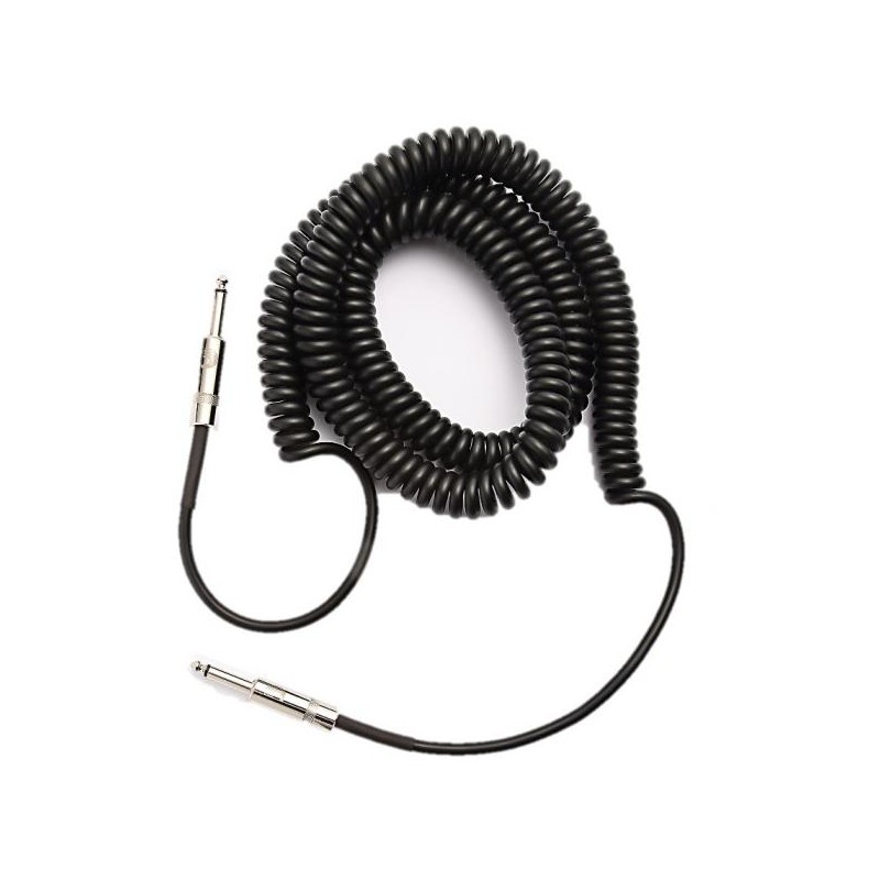 Custom Series Coiled Instrument Cable, noir, 30' - 9m