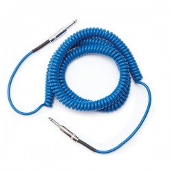 Custom Series Coiled Instrument Cable, bleu, 30' - 9m
