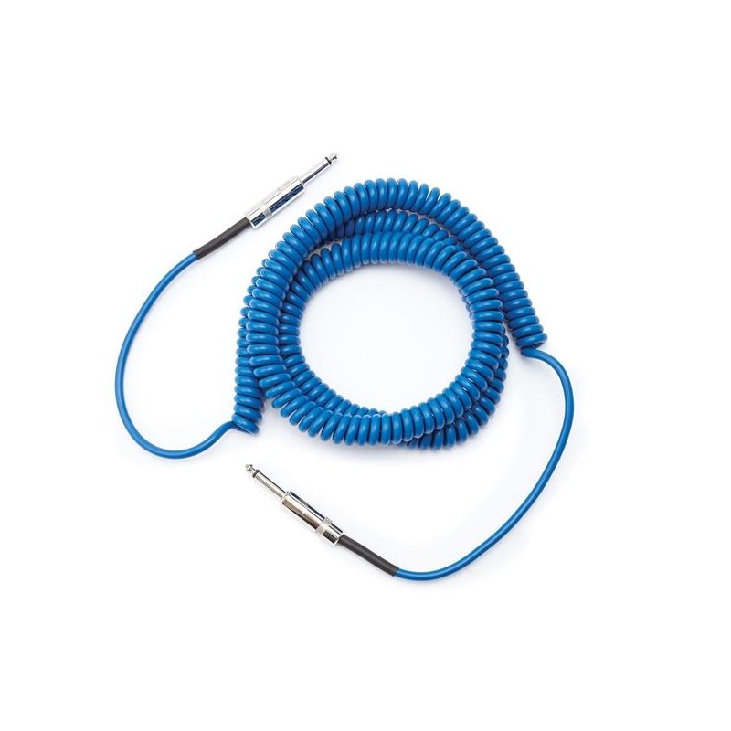 Custom Series Coiled Instrument Cable, bleu, 30' - 9m