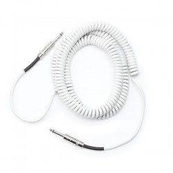 Custom Series Coiled Instrument Cable, blanc, 30' - 9m