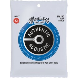 Cordes pour guitare acoustique folk Martin MA140 (.012-.054 light)