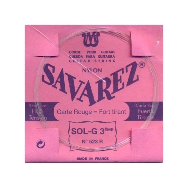 Corde à la pièce Classique Carte ROUGE Fort 3e G-SOL Nylon blanc rect.