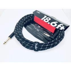 Câble jack Fender Deluxe series 5.5m, Tweed noir droit-coudé