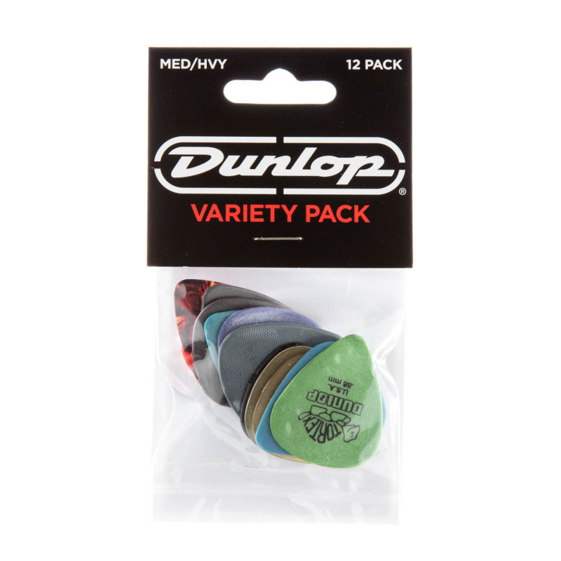 VARIETY Medium/Heavy pics, Pack de 12 plectres médiators