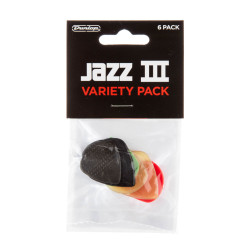 VARIETY Jazz III picks, Pack de 6 plectres médiators