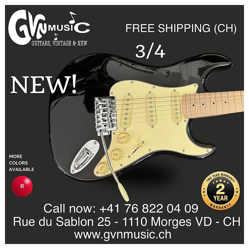 Electric Black Guitar 3/4 for Kids. Perfect First Guitar!