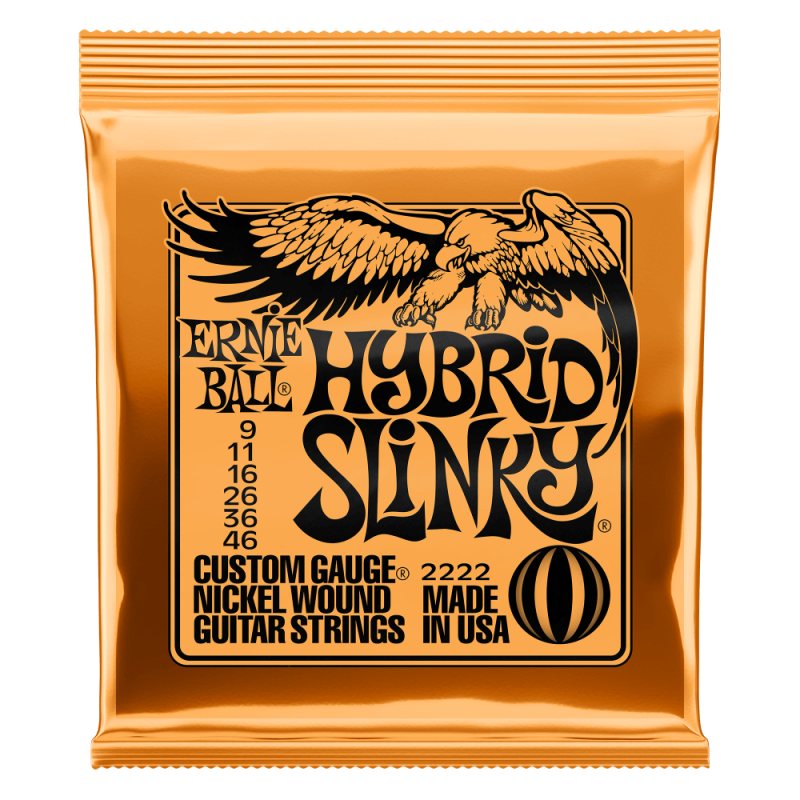 Cordes guitare électrique Ernie Ball hybrid slinky nickel wound 9-46
