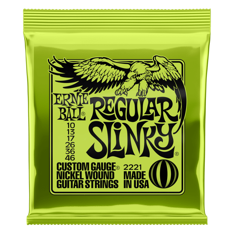 Cordes guitare électrique Ernie Ball regular slinky nickel wound 10-46