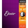 Cordes guitare acoustique Folk Elixir Nanoweb phosphore bronze 10-47