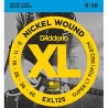 Cordes guitare électrique D'Addario EXL 125 El. Nickel Round W. .009-.046 Super Top / Reg. Bottom
