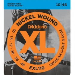Cordes guitare électrique D'Addario EXL 110 El. Nickel Round W. .010-046 Regular Light