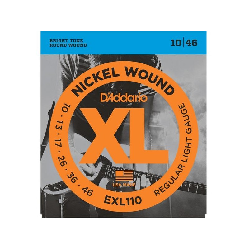 Cordes guitare électrique D'Addario EXL 110 El. Nickel Round W. .010-046 Regular Light