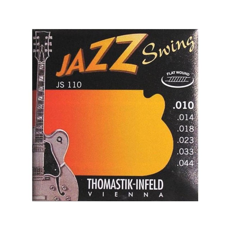 Cordes guitare électrique Thomastik Jazz Swing Filet plat Wound 10-44