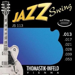 Cordes de guitare électrique à Filet Plat Thomastik Ac. Jazz Swing Series 013-053 Flat Wound Medium