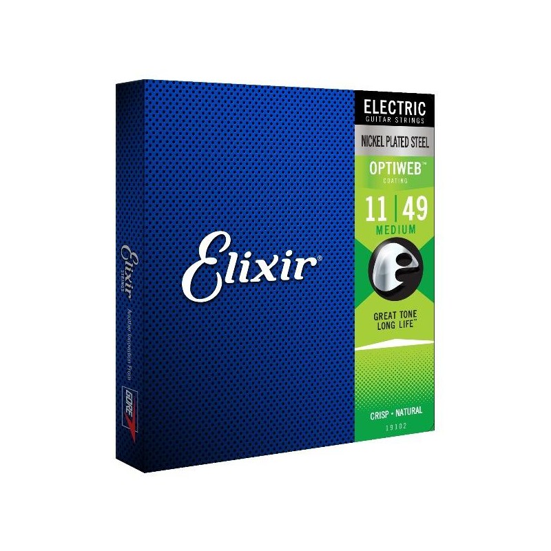 Cordes guitare électrique Elixir El. OPTIWEB Coating .011-.049 Nickel Plated Steel, Medium