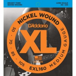 Cordes de Basse électrique D'Addario EXL 160 El. Bass .050-.105 Nickel Round W. Long Scale Regular